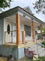 Renovated home exterior with porch and new columns