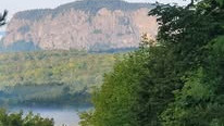 View of Mount Kineo on Moosehead Lake, Maine guests got to see on a Scenic Tour.