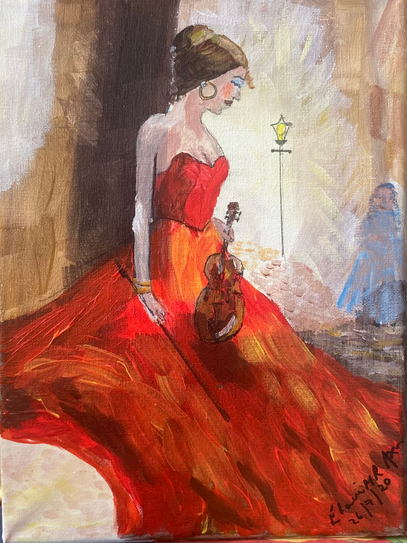 Lady in Red Busker Ref; 1086