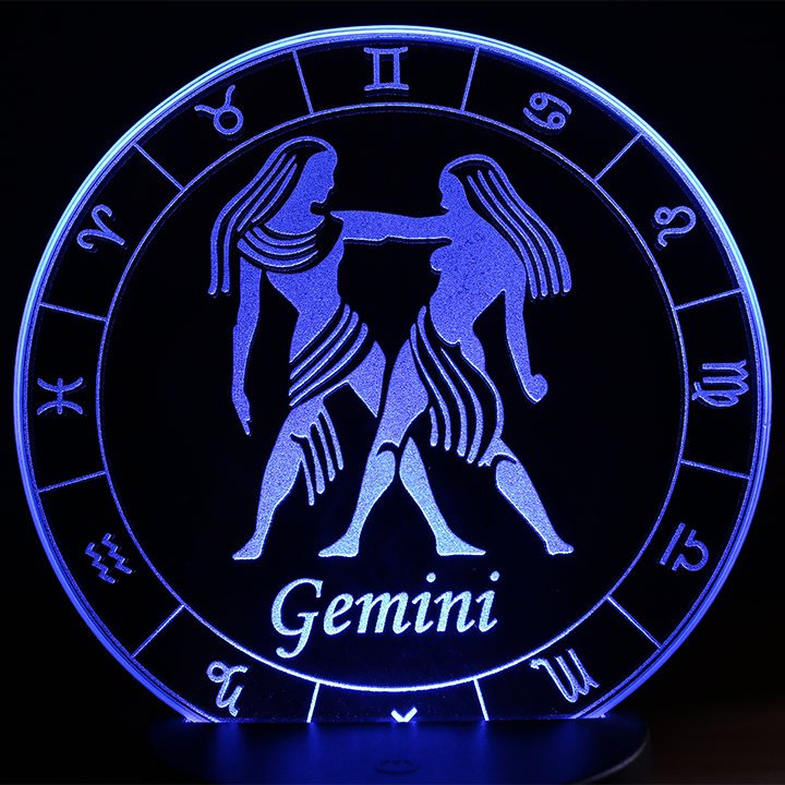 Miniature : Lampe LED signe Astrologique Gémeau Miroir