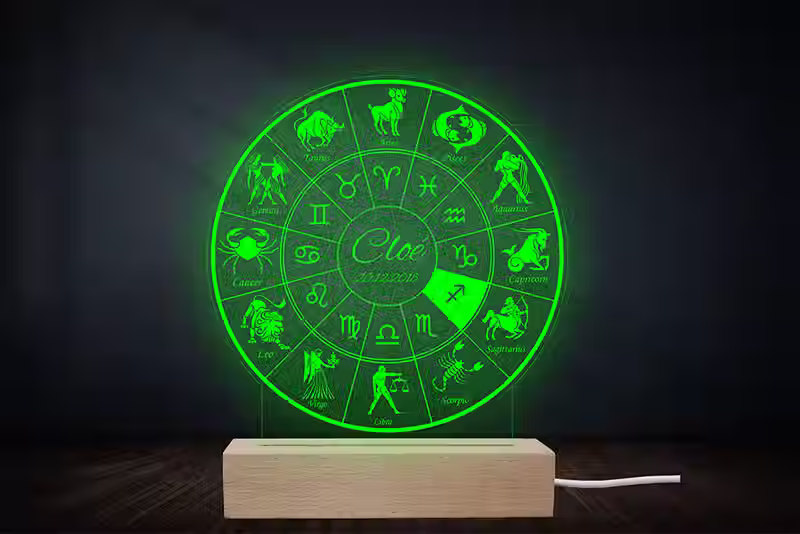 Lampe Veilleuse LED Zodiaque Personnalisée | Calendrier Astrologique