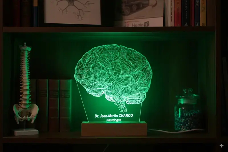 Lampe cerveau personnalisée | cadeau pour neurologue