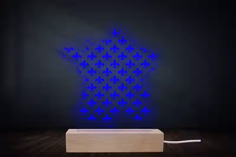 Lampe veilleuse LED Carte de France | Décoration drapeau France | Cadeau patriote France
