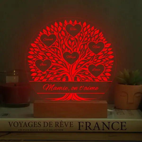 Miniature : Lampe Arbre de Vie avec prénoms personnalisable - Cadeau original pour réunir toute la famille sur un arbre généalogique