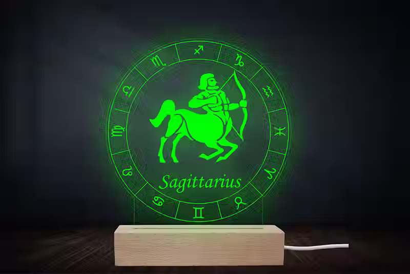 Lampe Astrologique Sagittaire Personnalisée | Veilleuse signe du zodiaque