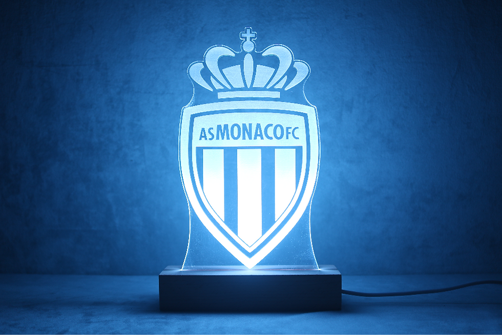 Miniature : Lampe LED AS Monaco personnalisée - Cadeau supporter Monégasque et fan de l'ASM