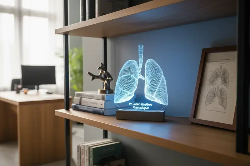 Lampe LED poumon personnalisée | Cadeau médecin unique | lampe pneumologue