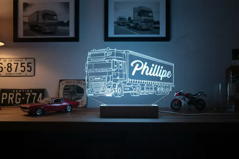 Lampe Camion MAN TGA Personnalisée | idée cadeau routier personnalisée