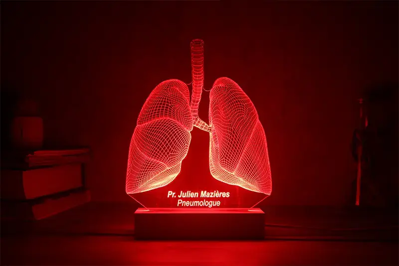 Miniature : Lampe LED poumon personnalisée | Cadeau médecin unique | lampe pneumologue