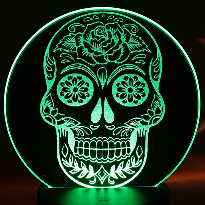 Miniature : Lampe LED Miroir Tête de mort Mexicaine