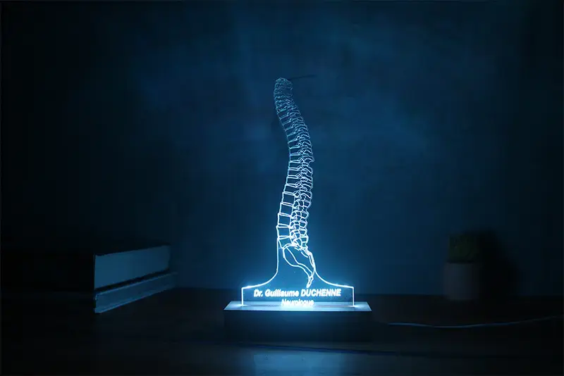 Lampe LED Chiropracteur personnalisée | lampe Colonne Vertébrale