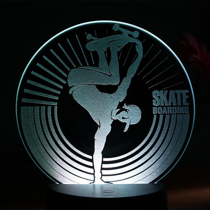 Miniature : Lampe LED Miroir Skateboard