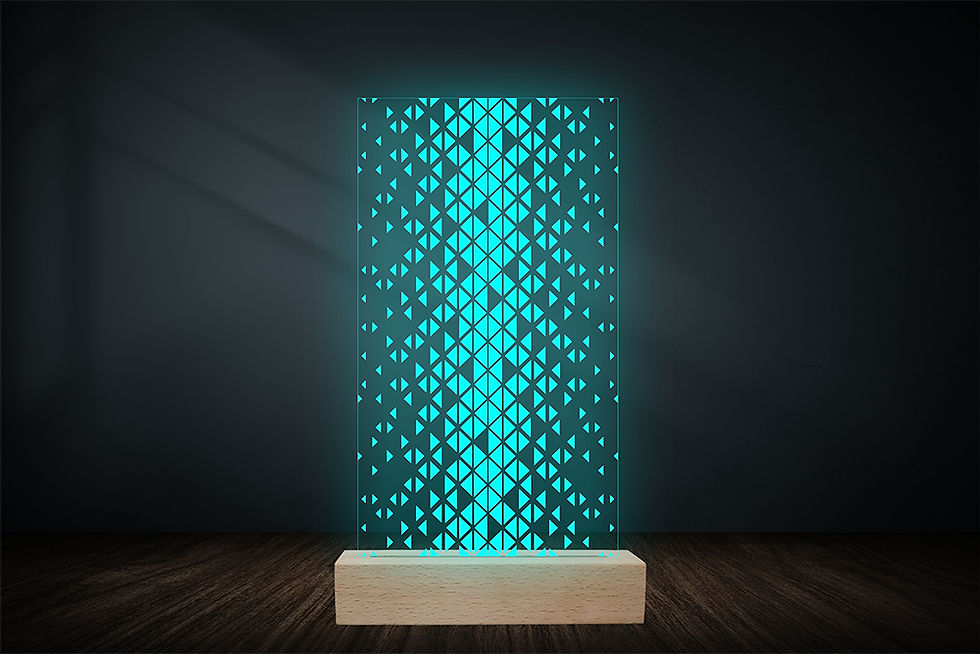 Miniature : Lampe LED triangle en expansion personnalisé - Cadeau fan d'art abstrait et décoration dynamique