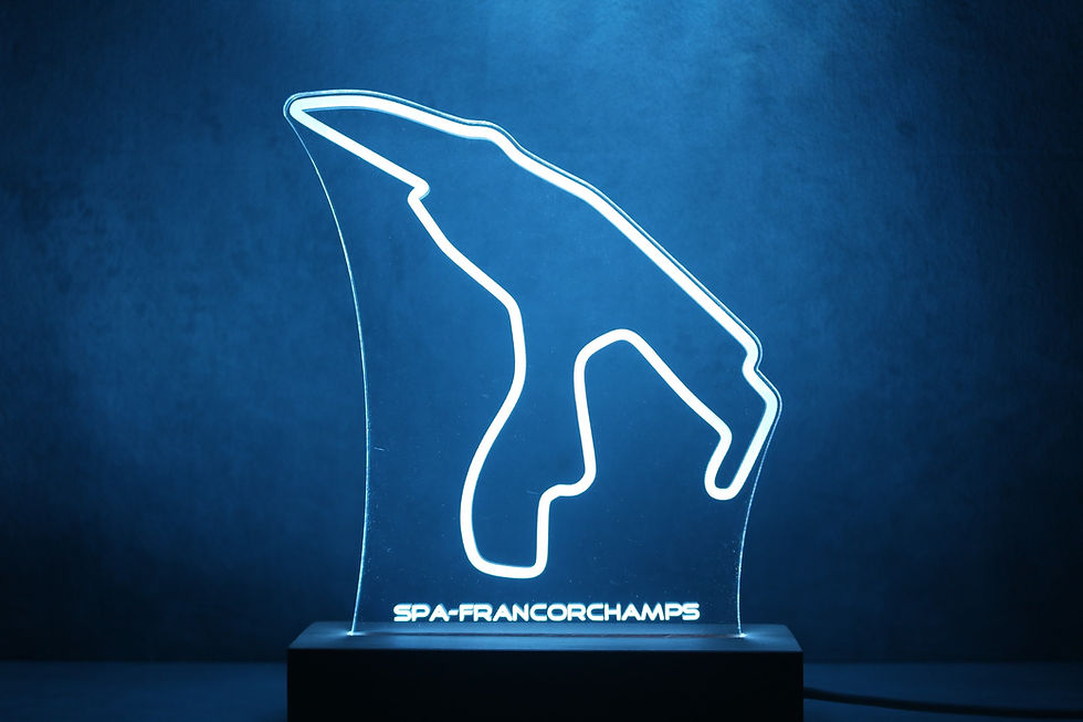 Miniature : Lampe LED Circuit de Spa Francorchamps personnalisée - Cadeau fan du Raidillon, passionné d'endurance et de F1 belge