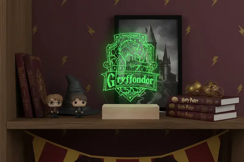 Miniature : Lampe LED Harry Potter Gryffondor personnalisée - Cadeau fan du sorcier, Potterhead et décoration chambre magique