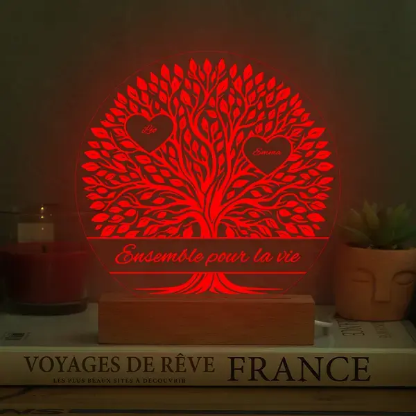 Miniature : Lampe Arbre de Vie avec prénoms personnalisable - Cadeau original pour réunir toute la famille sur un arbre généalogique