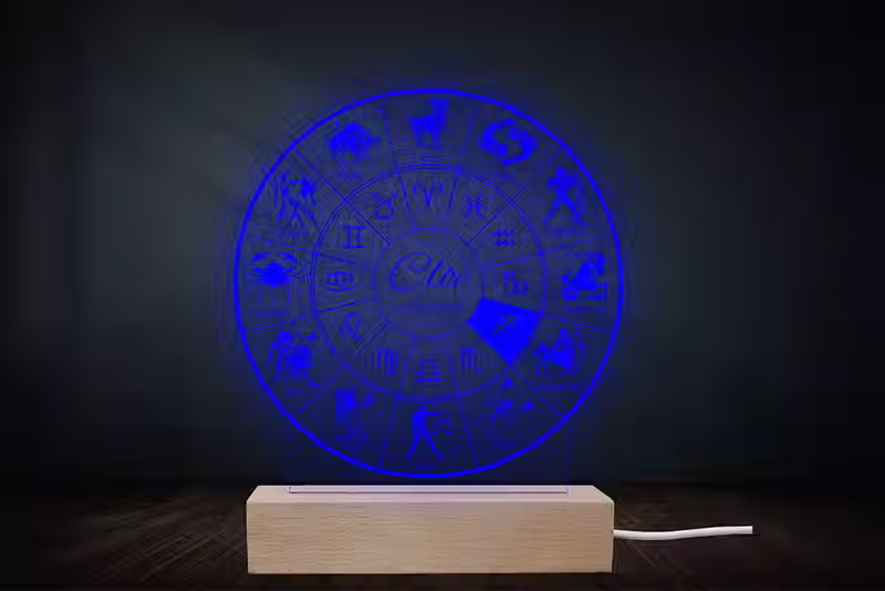 Lampe Veilleuse LED Zodiaque Personnalisée | Calendrier Astrologique