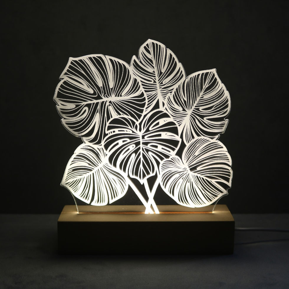 Lampe Monstera | lampe fleur | décoration lumineuse plante