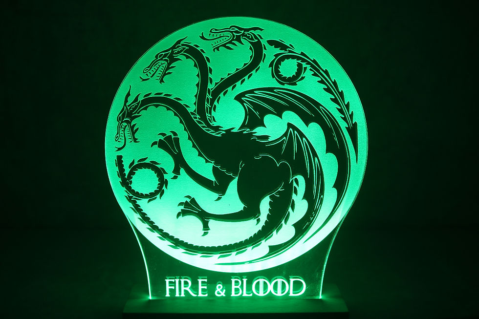 Miniature : Lampe LED house of dragon - Cadeau fan de la maison du dragon et feu et sang