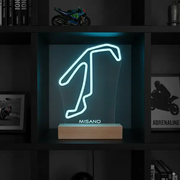 Miniature : Lampe LED Circuit de Misano personnalisée - Cadeau fan de MotoGP, passionné du Grand Prix de Saint-Marin et de la Riviera