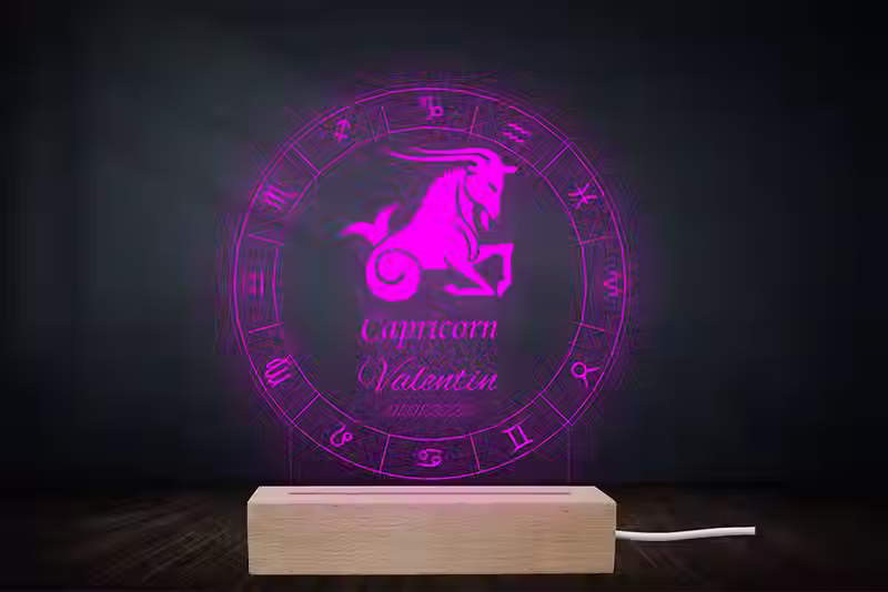 Lampe Astrologique Capricorne Personnalisée | Veilleuse signe du zodiaque