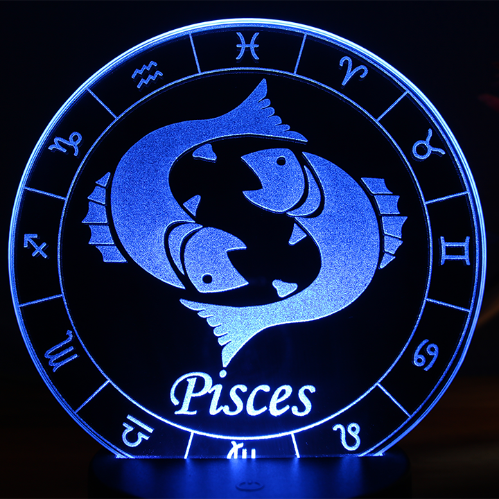 Miniature : Lampe LED signe Astrologique Poisson Miroir