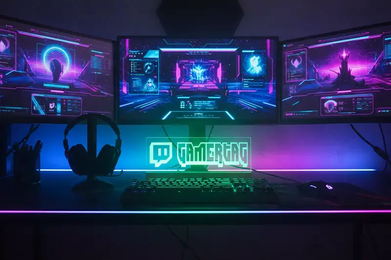 Miniature : Lampe LED gamertag personnalisée XL - Idée cadeau streamer Twitch, YouTubeur et passionné de jeux vidéo