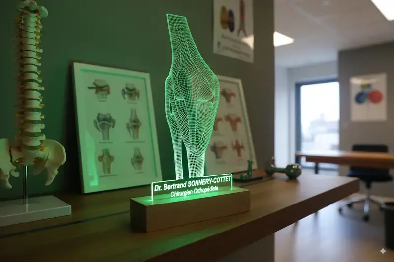 Miniature : Lampe LED Genou personnalisée - Veilleuse articulation anatomique pour kinésithérapeute et rhumatologue