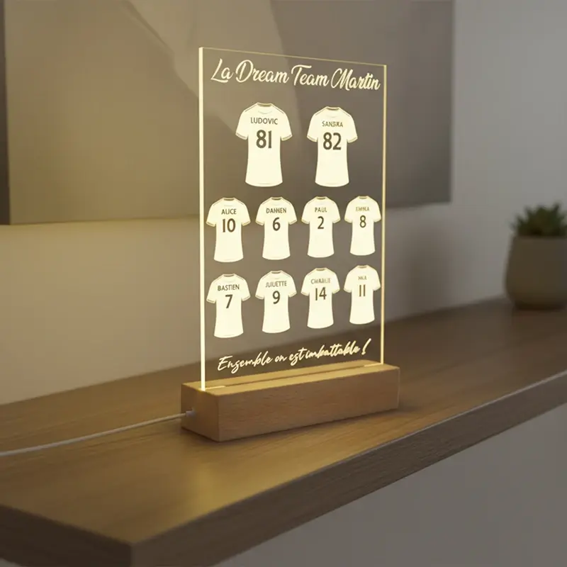 L'équipe de rêve de papa, personnalisée avec prénoms et numéros façon maillots de football, cadeau idéale pour papa