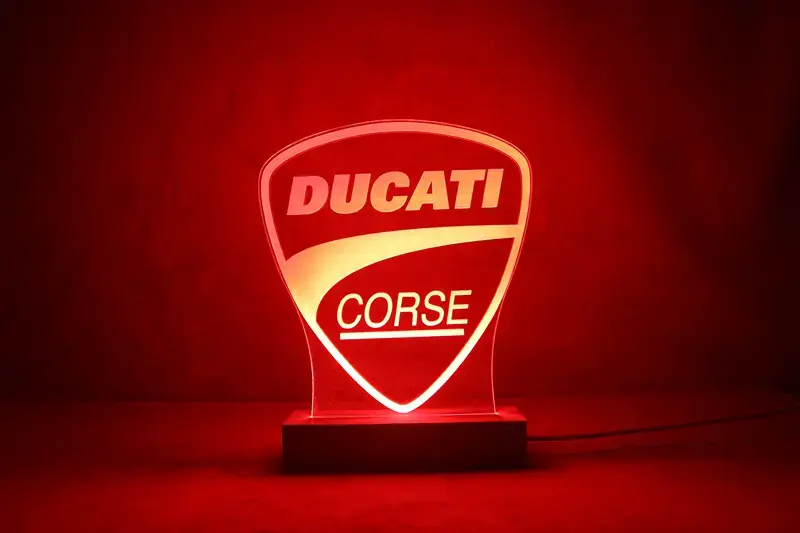 Lampe led logo ducati - Décoration ducati corse