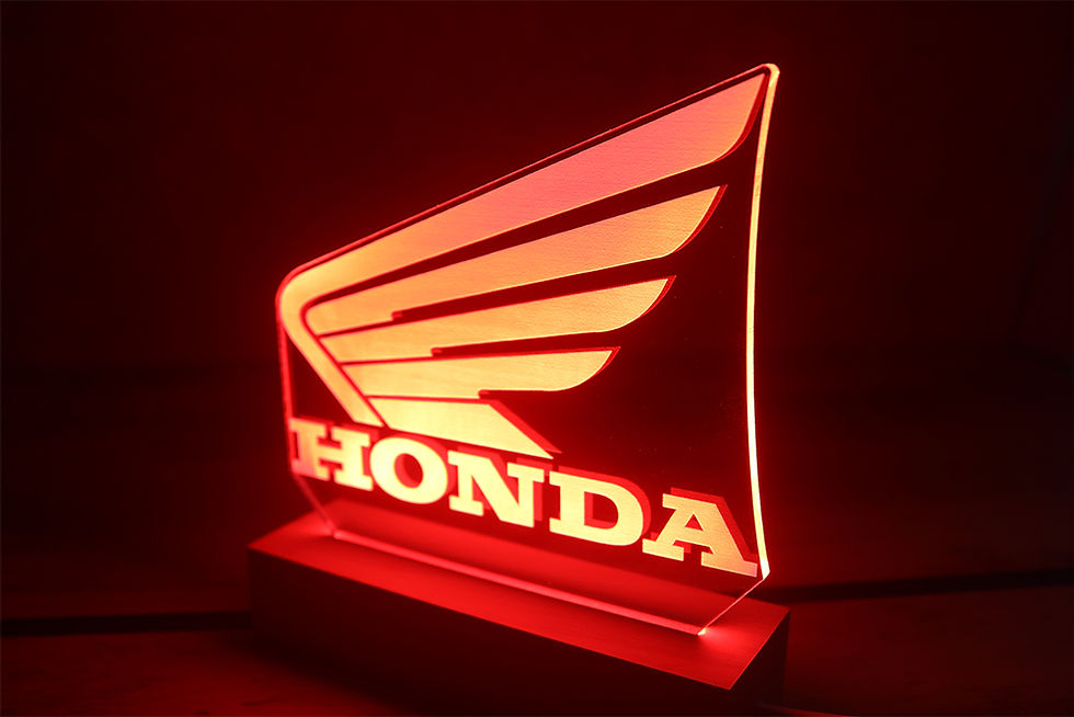 Miniature : Lampe LED logo Honda personnalisée - Cadeau fan de la marque ailée et passionné de moto et auto japonaise