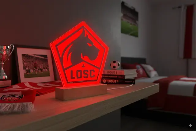 Lampe Led LOSC | logo LOSC | idée cadeau supporter Lille