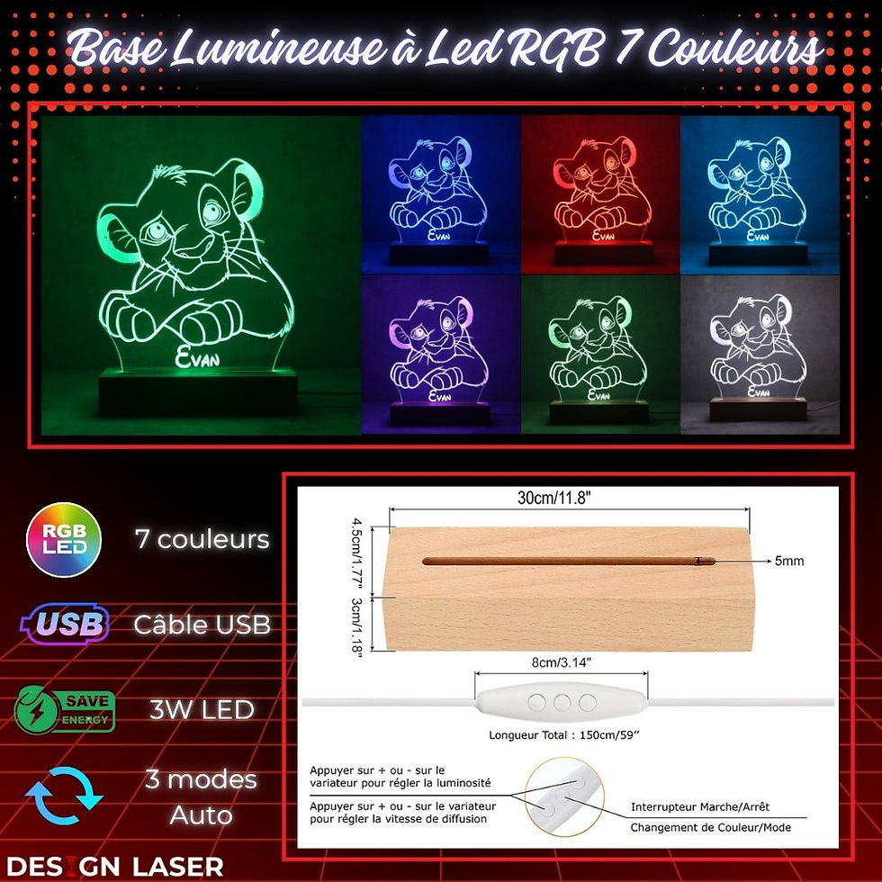 Miniature : Lampe LED 3D Mazda 787B personnalisée - Cadeau fan des 24h du Mans et légende du moteur rotatif