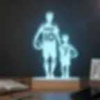 Lampe LED Football Père et Fils personnalisée - Cadeau émotion pour papa footballeur et son enfant