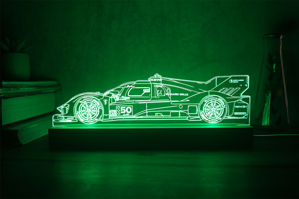 Miniature : Lampe LED Ferrari 499P Hypercar personnalisée - Cadeau fan du Cheval Cabré, tifosi et passionné 24h du Mans