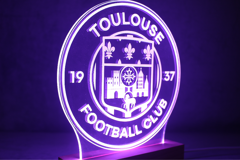 Miniature : Lampe LED TFC Toulouse Football Club personnalisée - Cadeau supporter des Violets et fan de Ligue 1