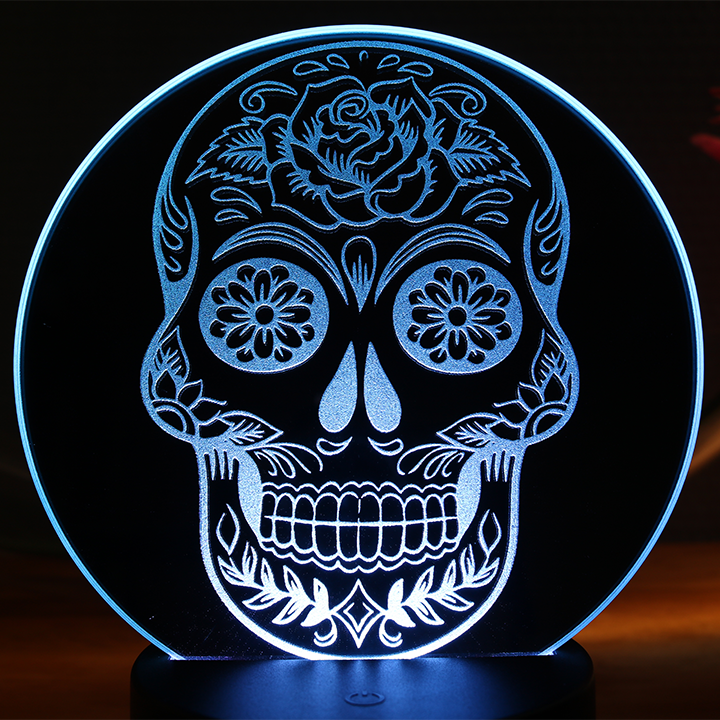 Miniature : Lampe LED Miroir Tête de mort Mexicaine