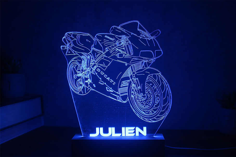 Miniature : Lampe LED Ducati 916 personnalisée - Cadeau fan de la marque de Borgo Panigale et légende des années 90