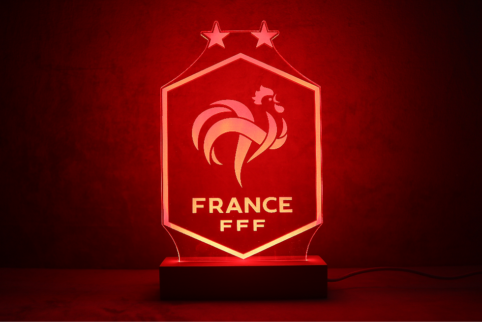 Miniature : Lampe LED Equipe de France de Football personnalisée - Cadeau supporter Bleus et fan des champions du monde