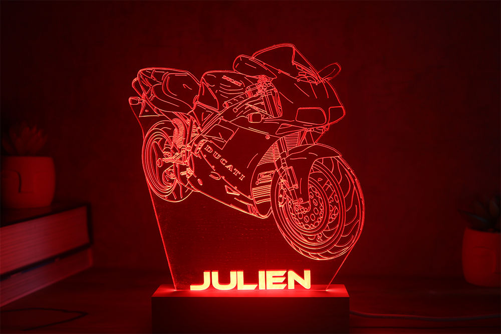 Lampe led moto Ducati 916 personnalisée | idée cadeau unique ducati | décoration pour fan de ducati