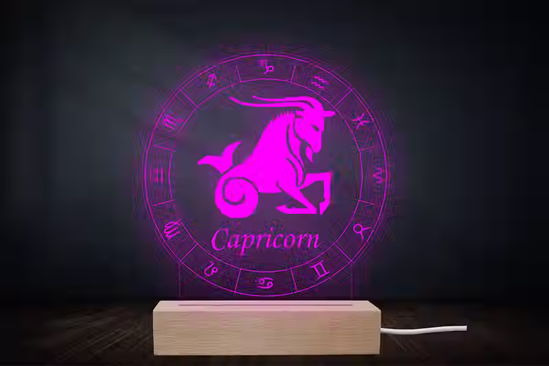 Lampe Astrologique Capricorne Personnalisée | Veilleuse signe du zodiaque
