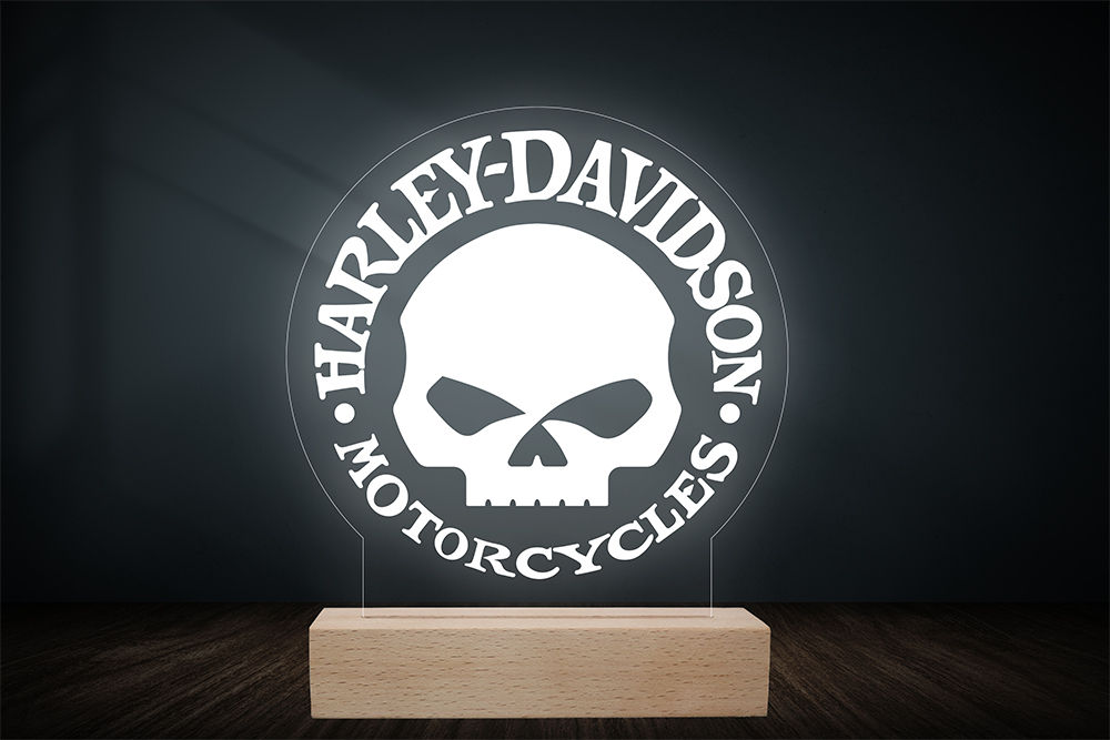Lampe logo Harley Davidson | décoration harley davidson | idée cadeau harley-davidson
