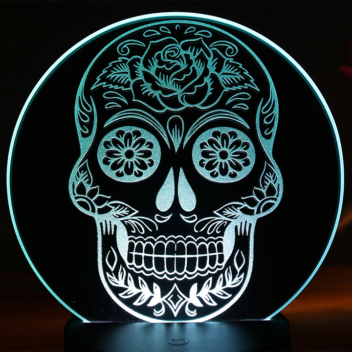 Miniature : Lampe LED Miroir Tête de mort Mexicaine
