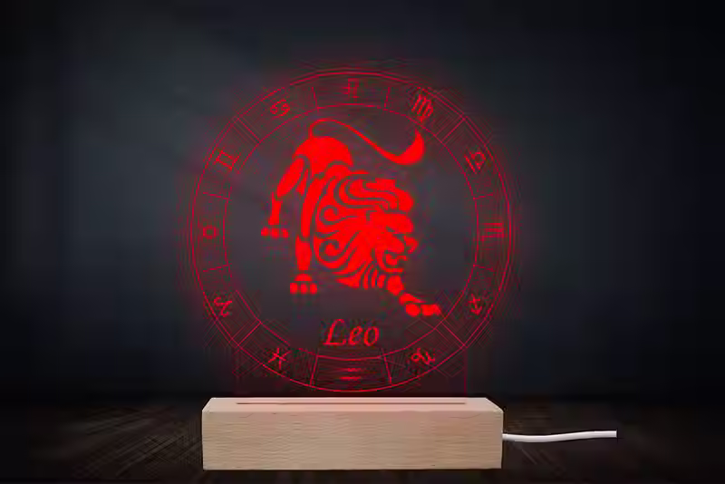 Lampe Astrologique Lion Personnalisée | Veilleuse signe du zodiaque