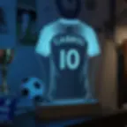 Lampe LED maillot de football personnalisé avec prénom et numéro - Idée cadeau fan de foot anniversaire