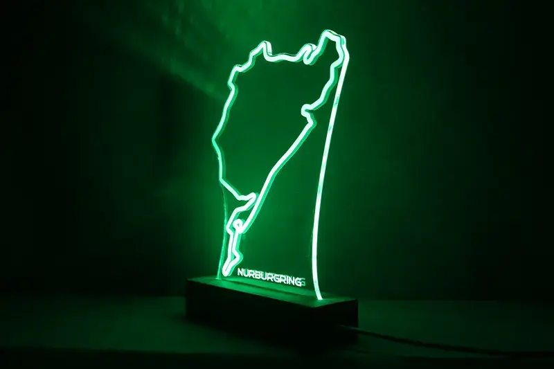 Miniature : Lampe LED Circuit Nürburgring Nordschleife personnalisée - Cadeau passionné de l'Enfer Vert et fan de sport auto allemand
