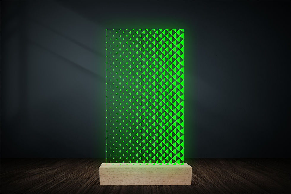 Miniature : Lampe LED triangle en expansion personnalisé - Cadeau déco design et ambiance contemporaine