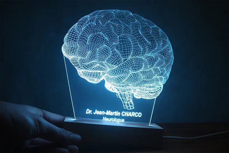 Miniature : Veilleuse LED 3D Cerveau - Lampe médecin personnalisée pour neurologue ou décoration cabinet médical
