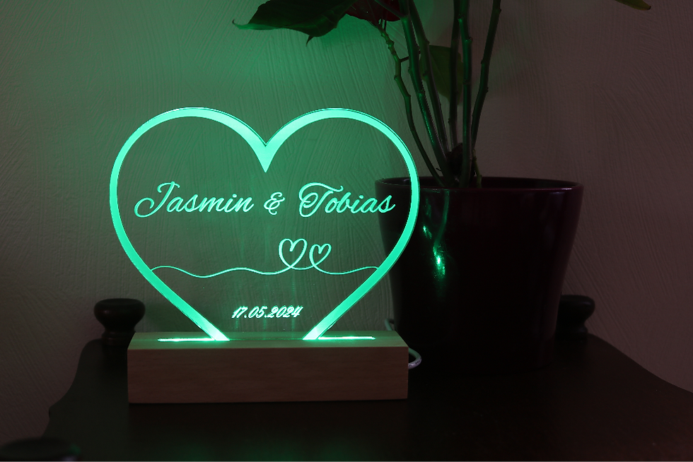 Miniature : Lampe LED mariage personnalisée - Cadeau original pour mariés, décoration de table et souvenir de noces