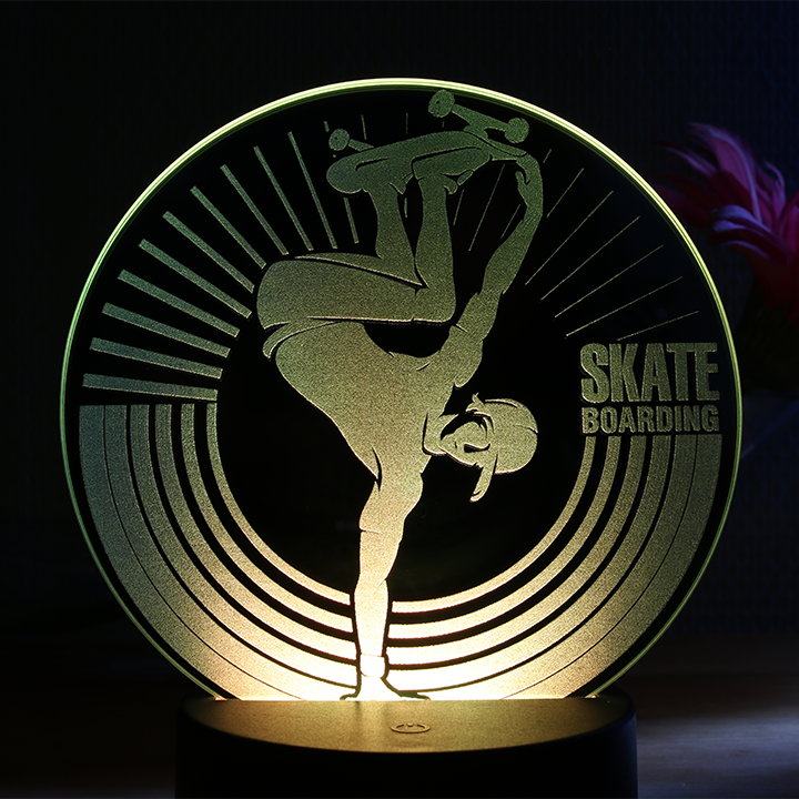 Lampe LED Miroir Skateboard